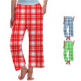 thumbnail image 1 of Little Girls Pants Plaid Print Long Pants Sleepwear Nightwear Stylish Loungewear Size 5-6T ,Red, 1 of 4