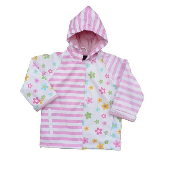 Little Girls Pastel Posies Rain Coat 3T