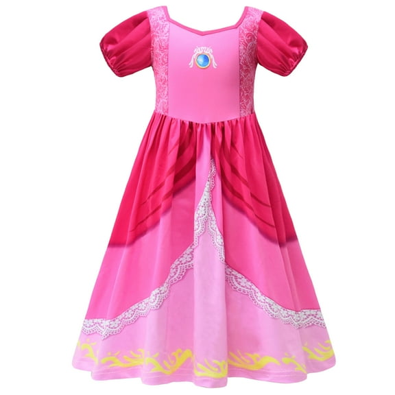 Little Girls Peach Princess Dress Party Carnival Hallowen Cosplay Costume