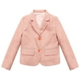 thumbnail image 1 of Little Girls Pink Red Polka Dot Print Bow Spring Small Coat 5/6, 1 of 2
