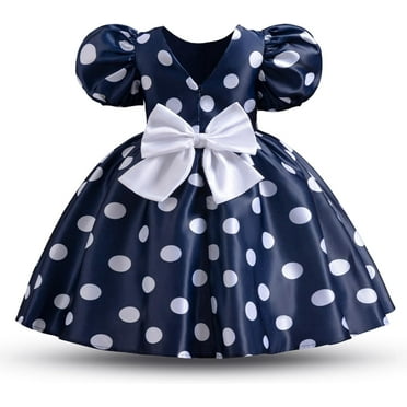 Little Girls Polka Dots Fancy Dress Halloween Minnie Costume Birthday Party Outfit