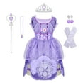 thumbnail image 1 of Little Girls Princess Costume Dress up Cosplay Fancy Party Dress with Accessories, 1 of 5