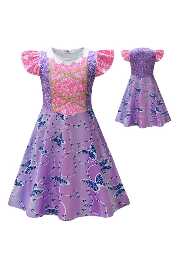 Little Girls Princess Costume Halloween Birthday Cosplay Outfits, 3-9Y