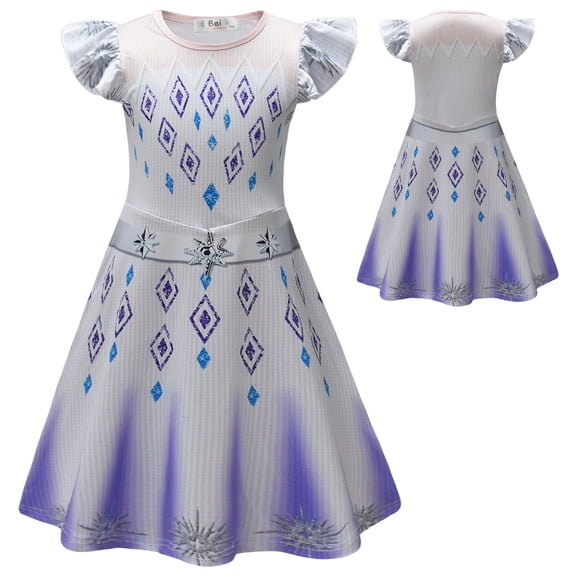 Little Girls Princess Costume Halloween Birthday Cosplay Outfits, 3-9Y