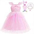 thumbnail image 1 of Little Girls Princess Dress Birthday Party Dress Halloween Cosplay Outfits for Kids 3-8 Years, 1 of 8