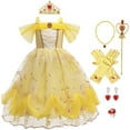 thumbnail image 1 of Little Girls Princess Dress Off Shoulder Belle Costume Halloween with Accessories, 1 of 7