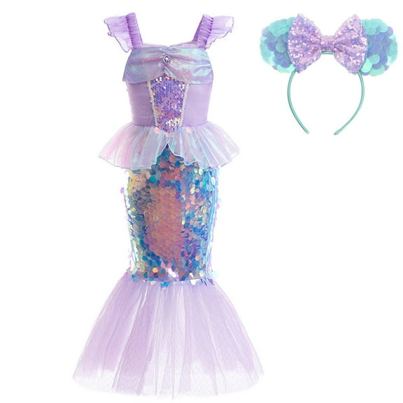 Little Girls Princess Mermaid Costume Cosplay Party Dress Up