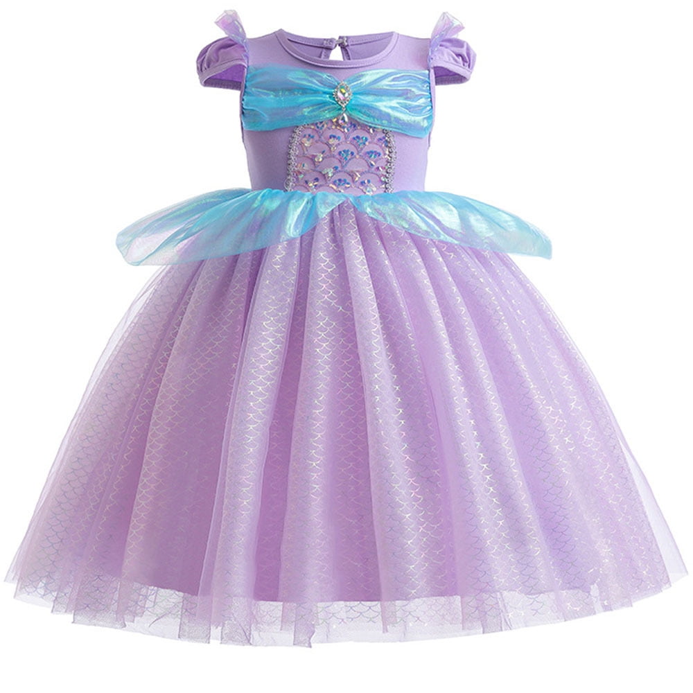 Little Girls Princess Mermaid Costume Cosplay Party Dress Up 