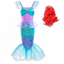 Little Girls Princess Mermaid Costume Halloween Cosplay Dress,3-10
