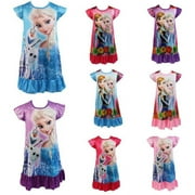 EKEZ Little Girls Princess nightdress sleepwear Elsa Nightgown Toddler Pajamas Dress