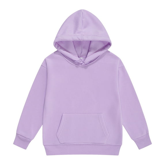 Little Girls Pullover Hoodie Sweatshirts Solid Color for Kids Size 8-9T Light Purple