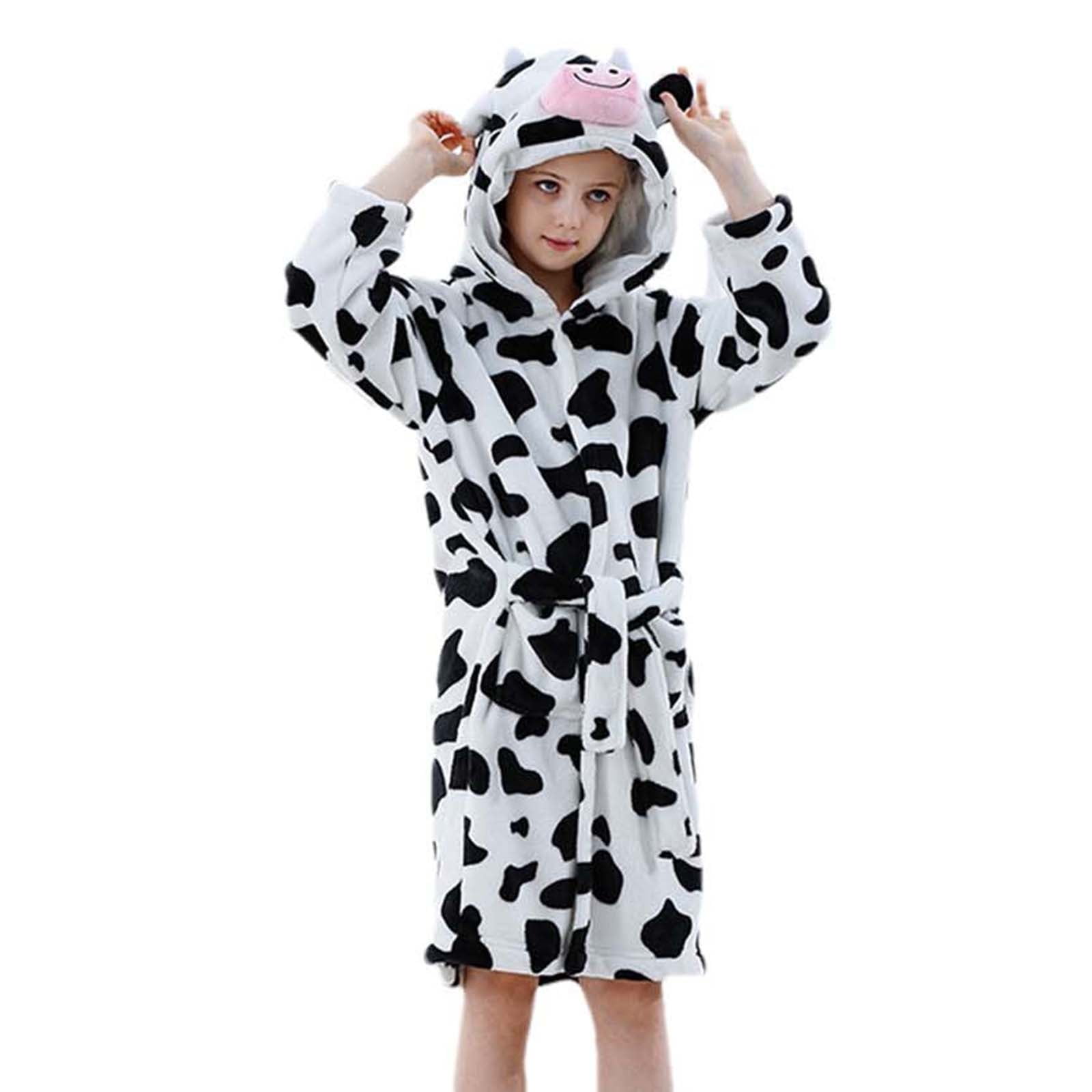 Women's Cow Print Hooded Robe - Cozy Animal Loungewear, Funny Gift Robe For Holidays