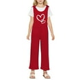 thumbnail image 1 of Little Girls Romper Sleeveless Back to School Romper Letter Print Romper with Pockets for Everyday Wear Kids Clothes Girls Size 5-6 Years, 1 of 7