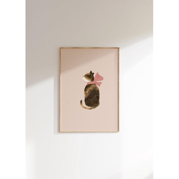 Little Girls Room Cute Cat Cottage Nursery Cat Print Calico Cat Nursery Decor Girls Playroom Print Coquette Room Decor Cat Poster Wall Art, Modern Wall Decor, 8x12 UNFRAMED