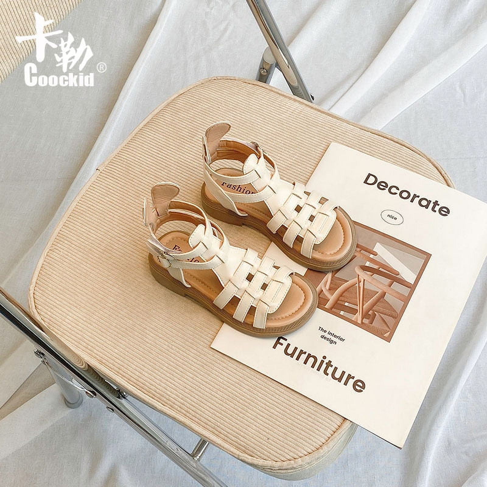 Little Girls Sandals Summer Outdoor Closed Toe Roman Sandal Kids Child