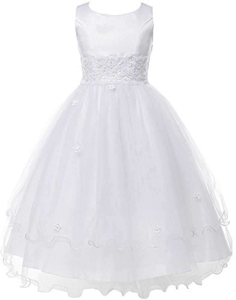 Little Girls Satin Lace Beadwork Wedding Holy First Communion Special Occasion Flower Girl Dress White 6 (K19D8) - Walmart.com Little Girls Satin Lace Beadwork Wedding Holy First Communion Special Occasion Flower Girl Dress White 6 (K19D8) - Walmart.com
