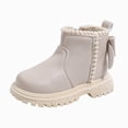thumbnail image 1 of Little Girls Shoes Cute Bow Boots Warm Boots Children's Short Boots for Fall Winter, 1 of 6