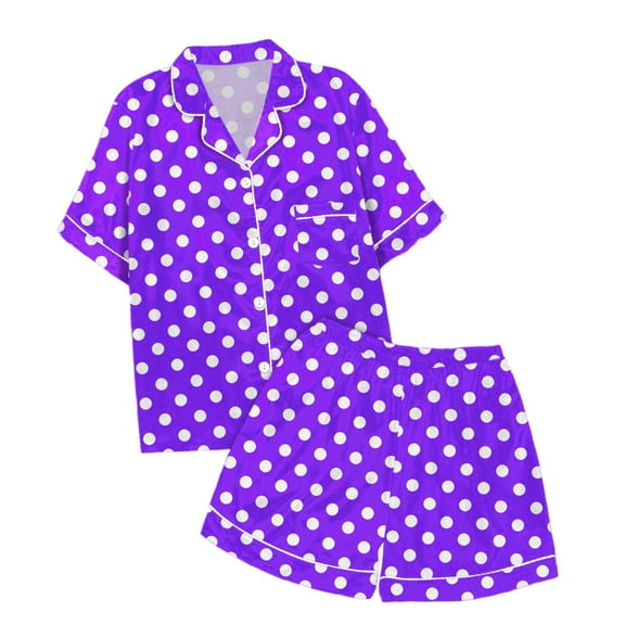 Little Girls Silk PJS Casual Short Sleeve Button-Down Sleepwear with Shorts Summer Outfits for Girls Clothes for Girls 4T
