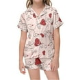 thumbnail image 2 of Silk Pyjamas AmeIAEA Valentines Day Pjs Women 2 Piece Satin Silk 2 of 12