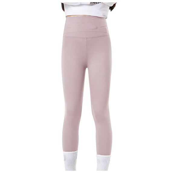 Little Girls Size 8 Spring/summer Kids Pure Color Pants Leggings High Waisted Slim Fit Pants Yoga Pants Out Wear Purple, 170
