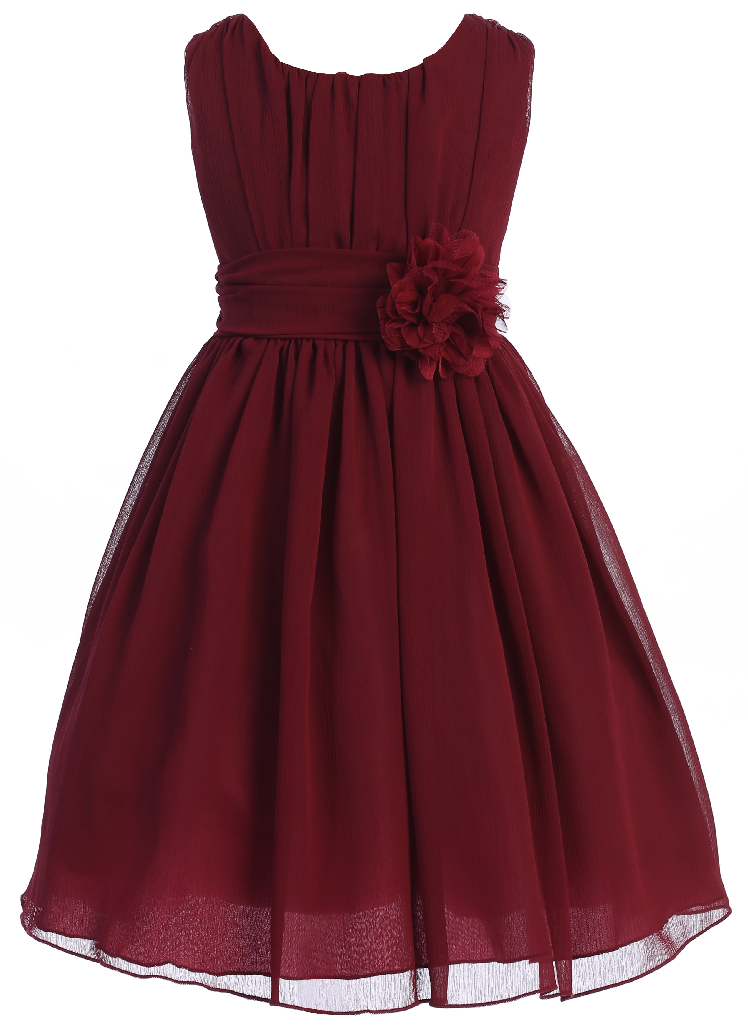 Little Girls Sleeveless Chiffon Easter Wedding Graduation Flower