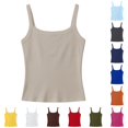 thumbnail image 1 of Little Girls Sleeveless Shirts Summer Tops Ribbed Stretch Tank Top Casual Basic Slim Fit Tee Shirt Size 8-9T , Beige, 1 of 4