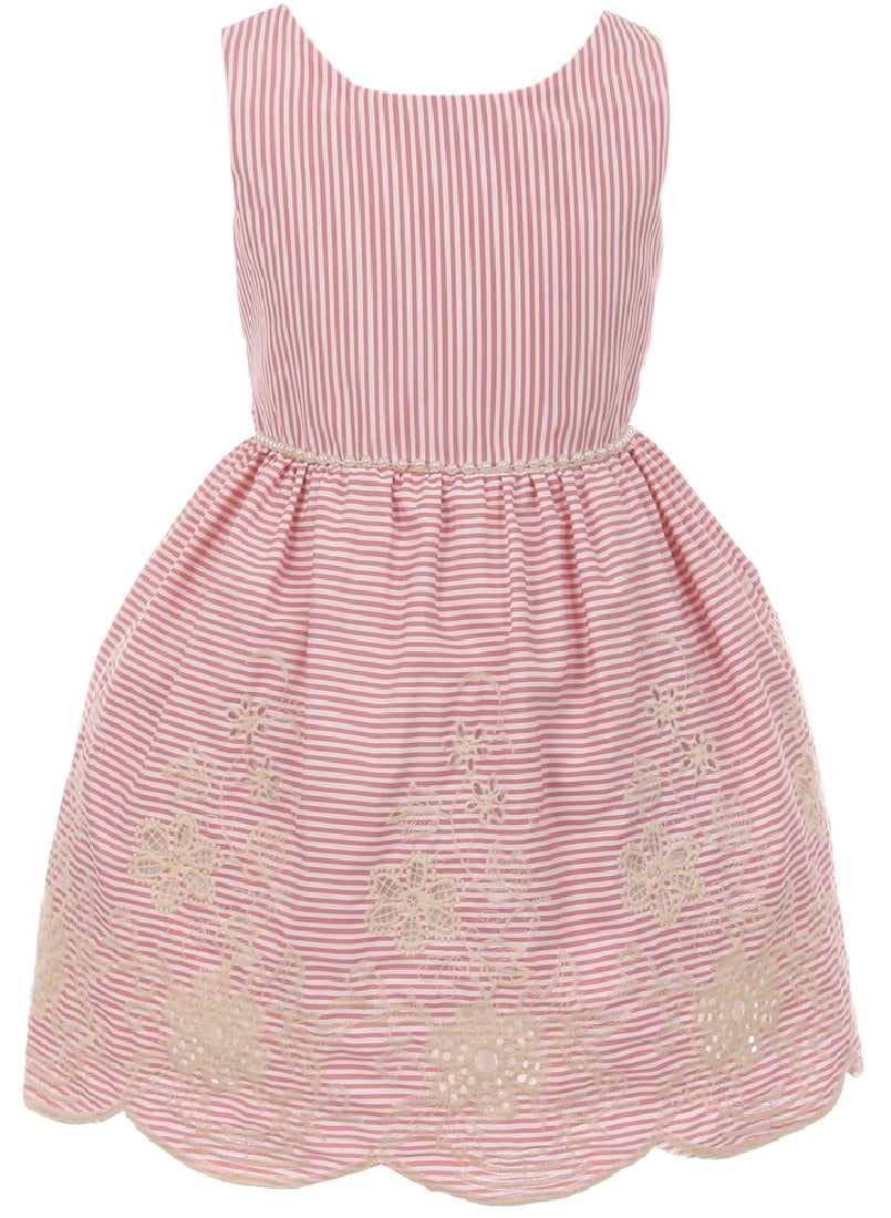BNY Girls Sleeveless Lace Easter Dress With Necklace - Flower Girl Dress For Special Occasions - View #10