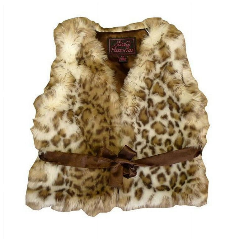 Fur leopard vest top