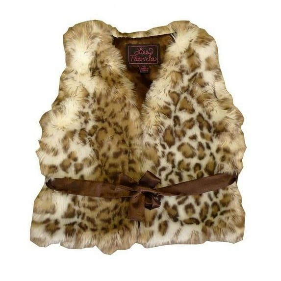 Little Girls Snow Leopard Faux Fur Vest 3T-4T