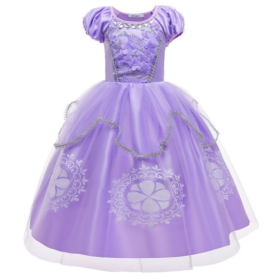 Little Girls Sofia Princess Costume Birthday Christmas Party Halloween Cosplay Fancy Dress Up Outfits