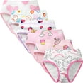 thumbnail image 1 of Little Girls Soft Cotton Underwear Briefs, Uccdo Kids Toddlers Padded Panties Undies, Pack of 6, 3-12T, 1 of 8