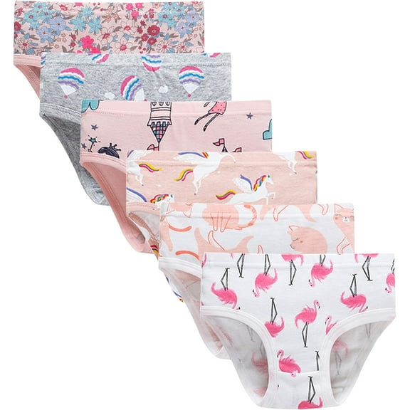Little Girls' Soft Cotton Underwear Kids Cool Breathable Comfort Panty Briefs Toddler Undies (Pack of 6) Size 8