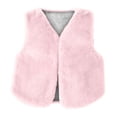 thumbnail image 1 of Little Girls Solid Faux Fur Vest Fall Fashion Sleeveless Fuzzy Jacket, 1 of 4