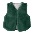 thumbnail image 1 of Little Girls Solid Faux Fur Vest Fall Fashion Sleeveless Fuzzy Jacket, 1 of 3