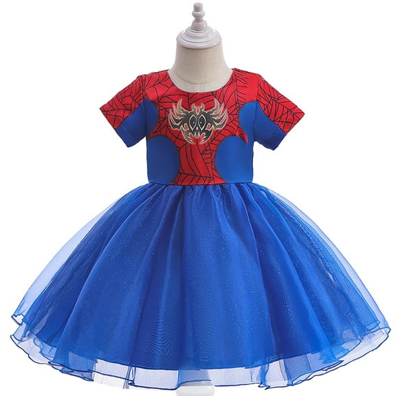 Little Girls Spider Hero Princess Dress Kids Halloween Christmas Costume