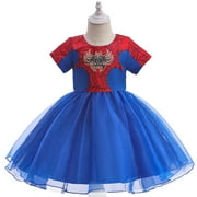 Little Girls Spider Hero Princess Dress Kids Halloween Christmas Costume