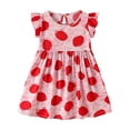 thumbnail image 1 of Little Girls Spring Dress Chiffon Floral Print Full Print Flared Blouse Style Flower Girl Dresses Size 7-8T, 1 of 5