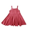 thumbnail image 1 of Little Girls' Summer Dress Camisole Spaghetti Strap Mini Slip Dress A-Line Swing Sport Dresses for 6M-9Y Kids, 1 of 3