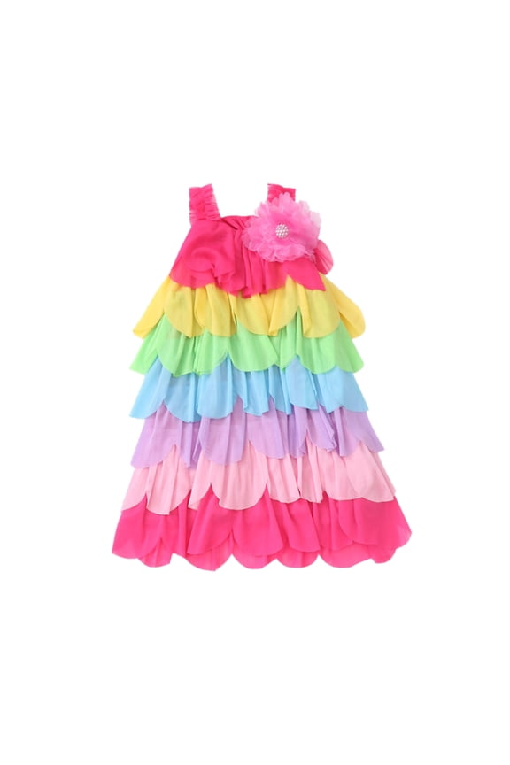 Little Girls Summer Dresses Toddler Girls Normal Dresses for Toddler Dress Shoes T Strap 5t Long Sleeve Dress Flower for Kids Summer Sleeveless Casual Custome Dance Pink 5-6 Years