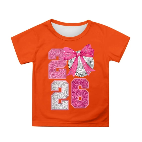 Little Girls Summer Short Sleeve T Shirt Cute Cartoon Print Casual Top Kids Graphic Tee Clothes