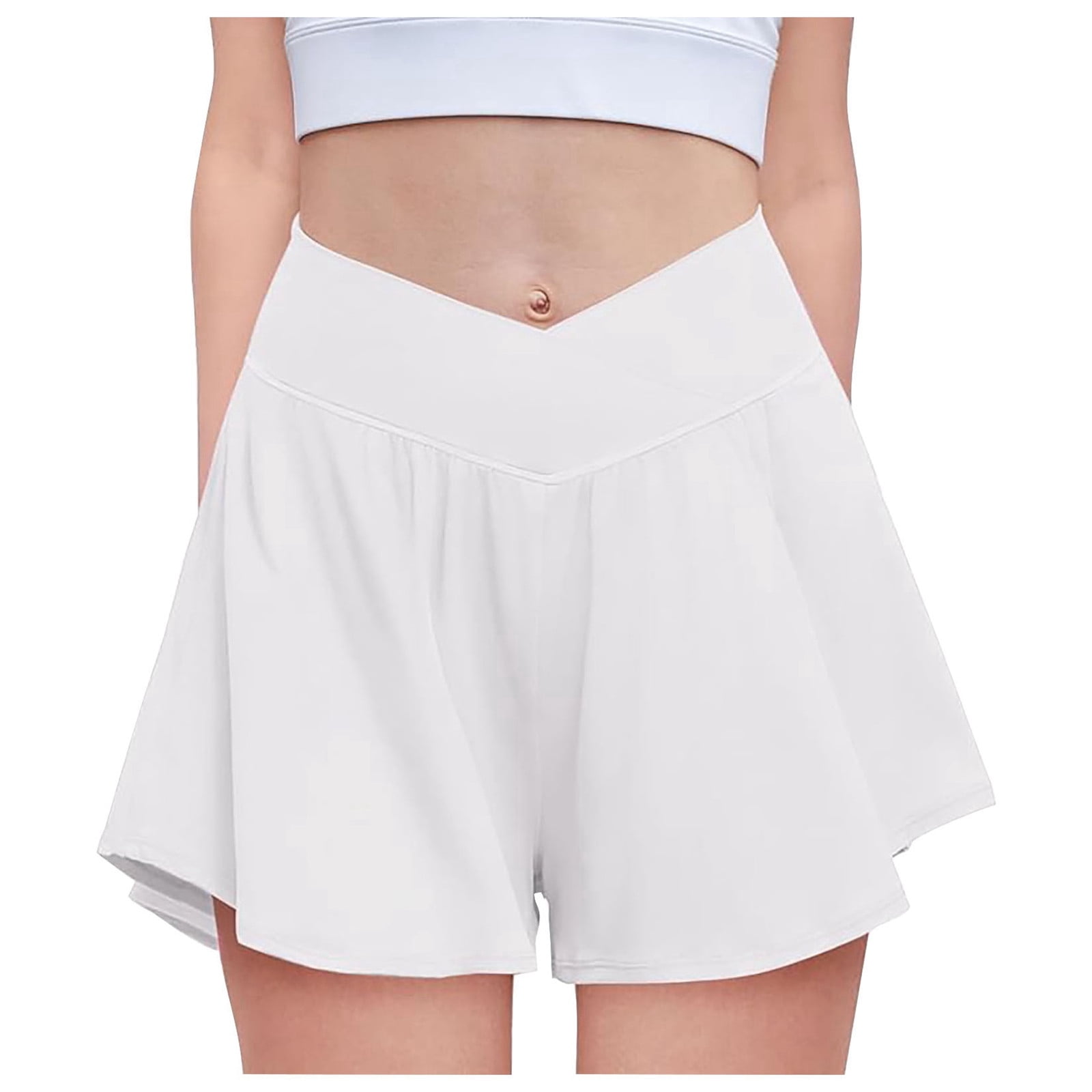 Little Girls Summer Shorts Flowy With Spandex Liner 2 In 1 Athletic