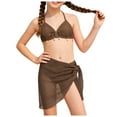 thumbnail image 1 of Little Girls' Summer Swimwear Two Piece Boyshort Tankini Kids Swimsuit,Coffee, 1 of 6