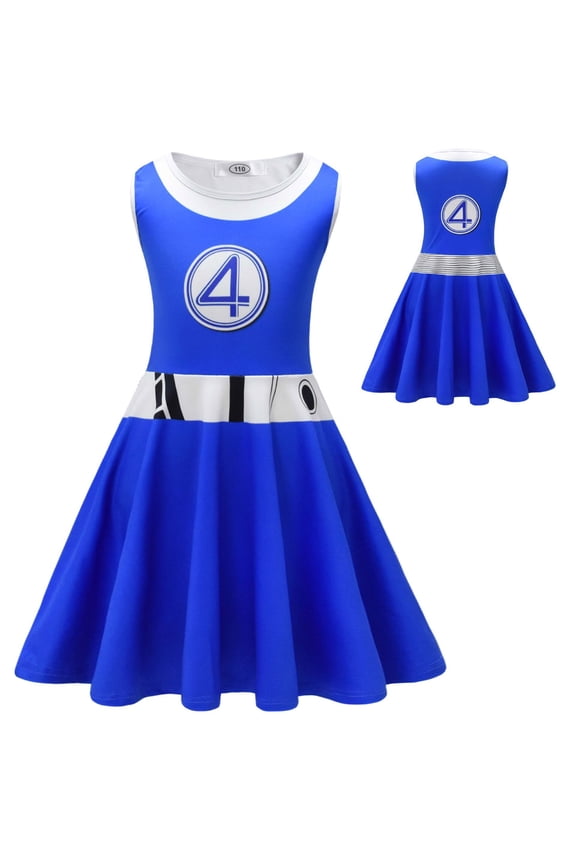 Little Girls Super Hero Princess Dress Toddler Costume Dress up Size for 4-9Y