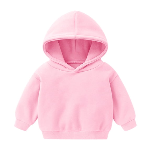 Little Girls Sweatshirts Boys Children Solid Color Plus Size Hooded Cute Pullover Tops Clothes for Girls Size 5-6T