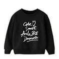 thumbnail image 1 of Little Girls' Sweatshirts Boys' Long Sleeves Warm Pullover Letter Printed Casual Thick Crewneck Children's Wear Tops for Girls Size 5-6T, 1 of 3