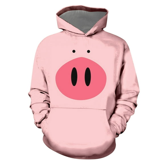Little Girls Sweatshirts Kids Children Boys Winter Long Sleeve Hoodie Cartoon Pig Printing Cute Pullover Tops Clothes for Girls Size 5-6T