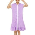 thumbnail image 1 of Little Girls Swim Cover Up Kids Swimsuit Coverup Zip Up Beach Bathing Suit Hooded Bathrobe Absorbent Beach Dress Back A Line, 1 of 5