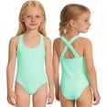 thumbnail image 1 of Little Girls Swim Suit Classic Solid Color One-Piece Comfortable For Kids Youth Cute Bathing Suit Size 5-6T, 1 of 6