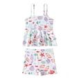 thumbnail image 1 of Little Girls Swimming Suit Two Piece Swimsuits for Kids UPF 50 Sun Rash Guard Swimwear with Swim Shorts Bathing Suit, 1 of 8