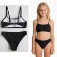 thumbnail image 1 of Little Girls Swimsuit Adjustable Straps Two Piece Bikini Sets with Chest Pad Girl Bathing Suits Size 8-9 Years, 1 of 6